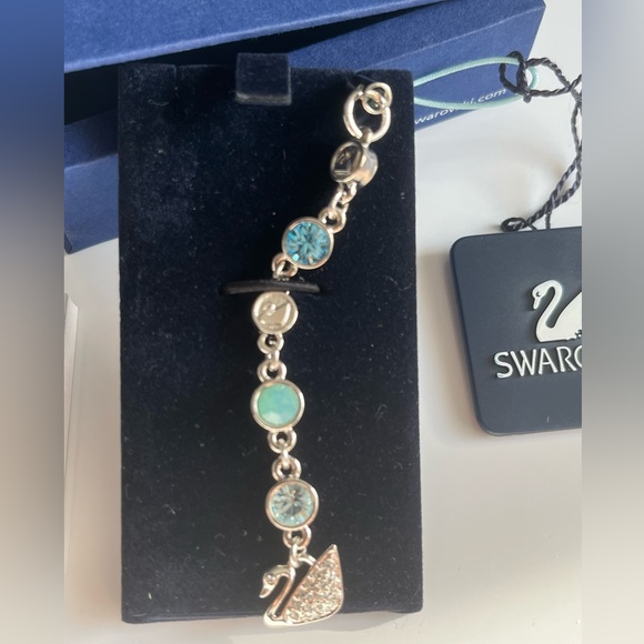 SWAROVSKI Signed Blue Rhinestone Phone Charm NWT - Picture 8 of 10